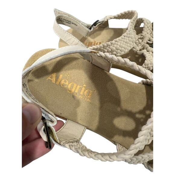 Alegria Jena Braided Detail Sandals Bone White Women’s Size EU 38 7.5 8 Boho - Picture 3 of 7